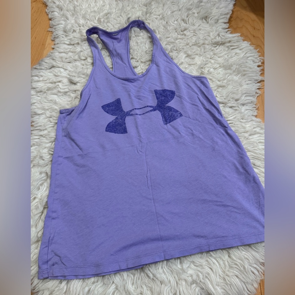 UNDER ARMOUR purple logo tank top size small s